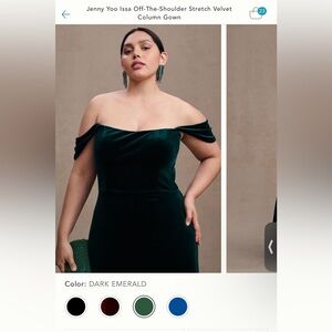 Off-The-Shoulder Velvet gown